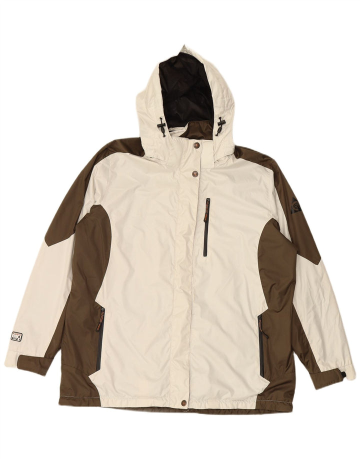 IGUANA Γυναικείο μπουφάν με κουκούλα αντιανεμικό EU 46 XL Λευκό Colourblock