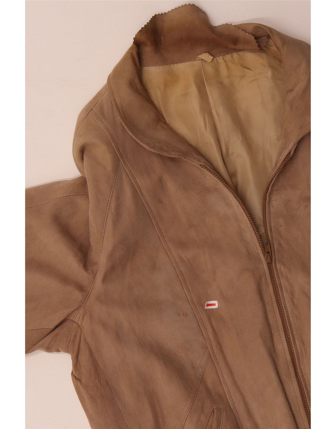 VINTAGE Ανδρικό Suede Bomber Jacket UK 42 XL Brown