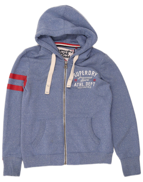 Γυναικείο πουλόβερ με κουκούλα στίβου SUPERDRY UK 14 με κουκούλα σε μεσαίο μπλε