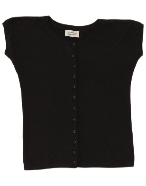 Benetton Γυναικείο Knit Crop Top IT 46 Large μαύρο βαμβακερό