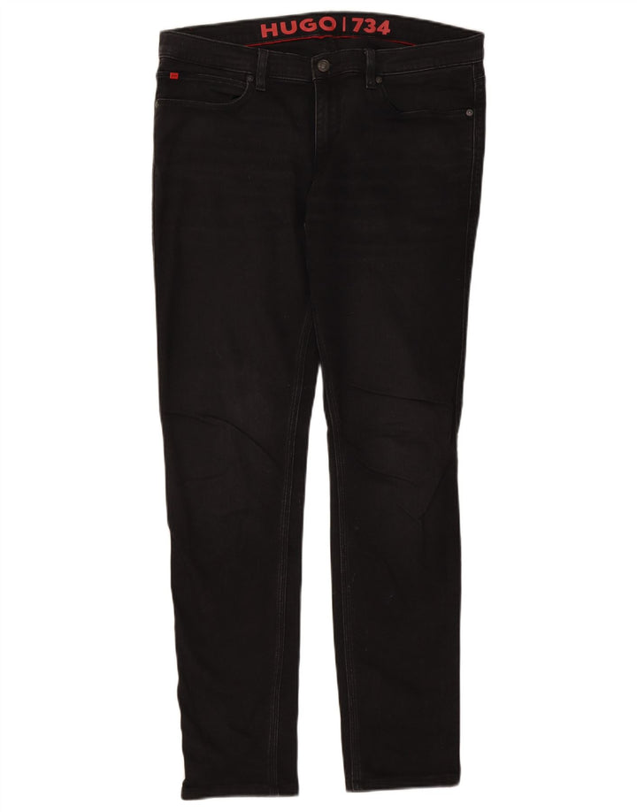 Ανδρικό τζιν Hugo Boss Slim W33 L31 Μαύρο βαμβακερό