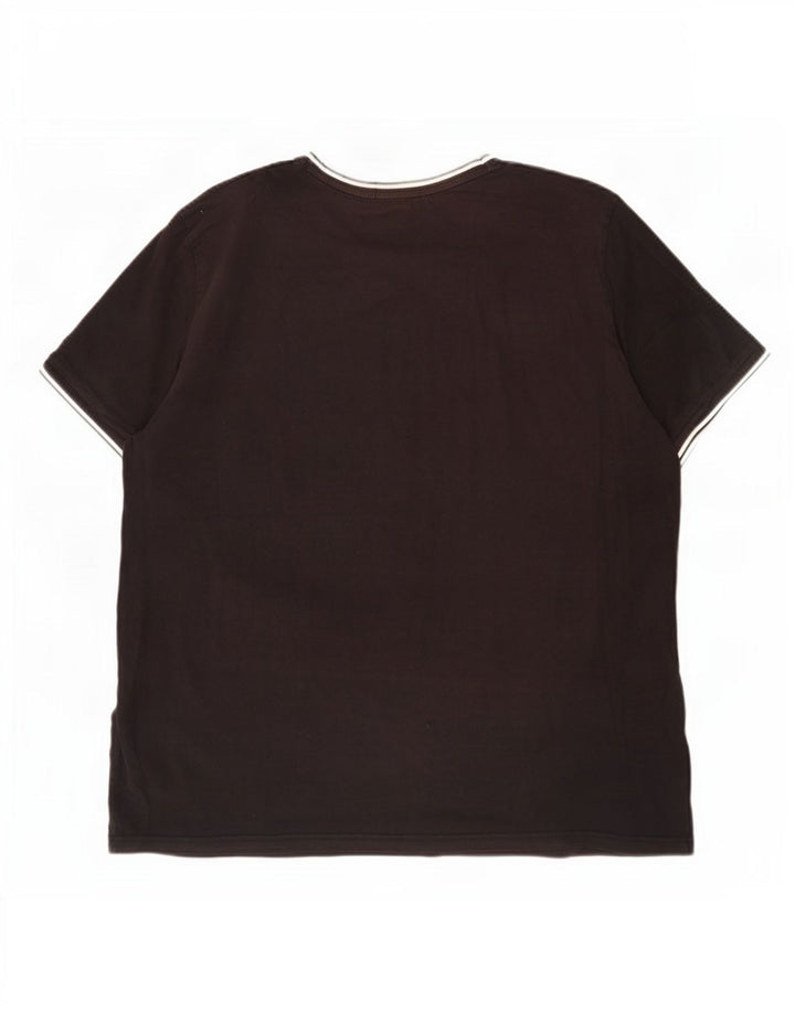 Fred Perry Ανδρικό T-Shirt Top 2XL Μαύρο βαμβακερό