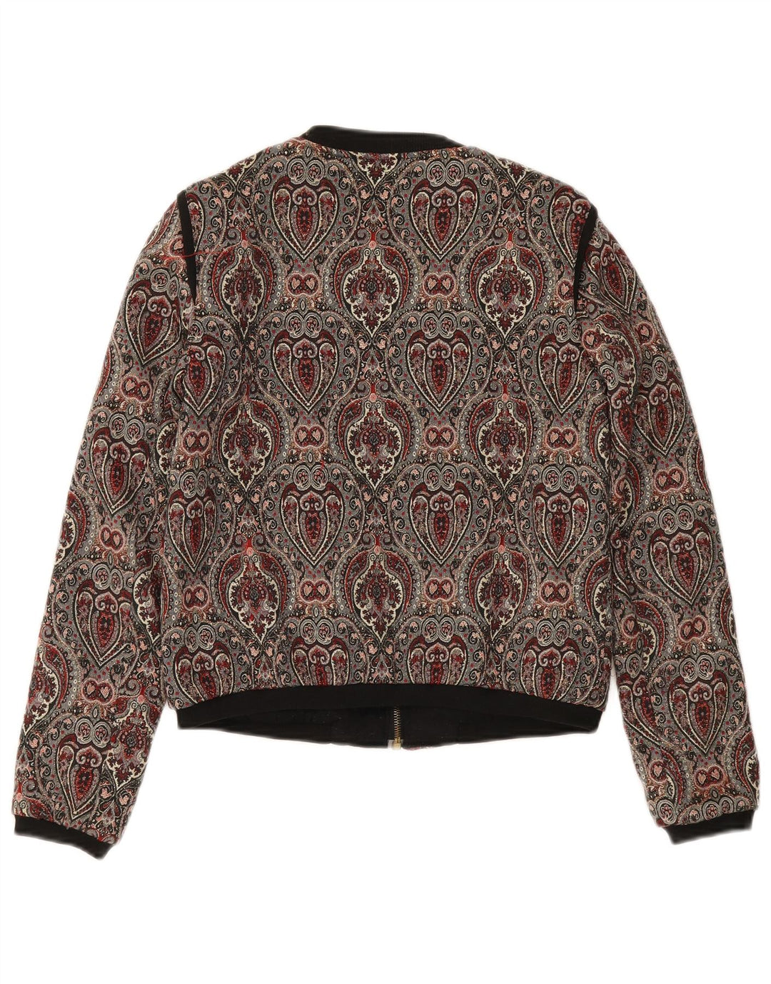 Zara Γυναικείο Crop Bomber Jacket UK 10 Small πολύχρωμο Paisley