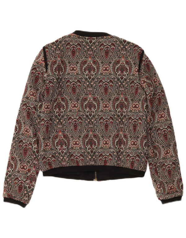 Zara Γυναικείο Crop Bomber Jacket UK 10 Small πολύχρωμο Paisley