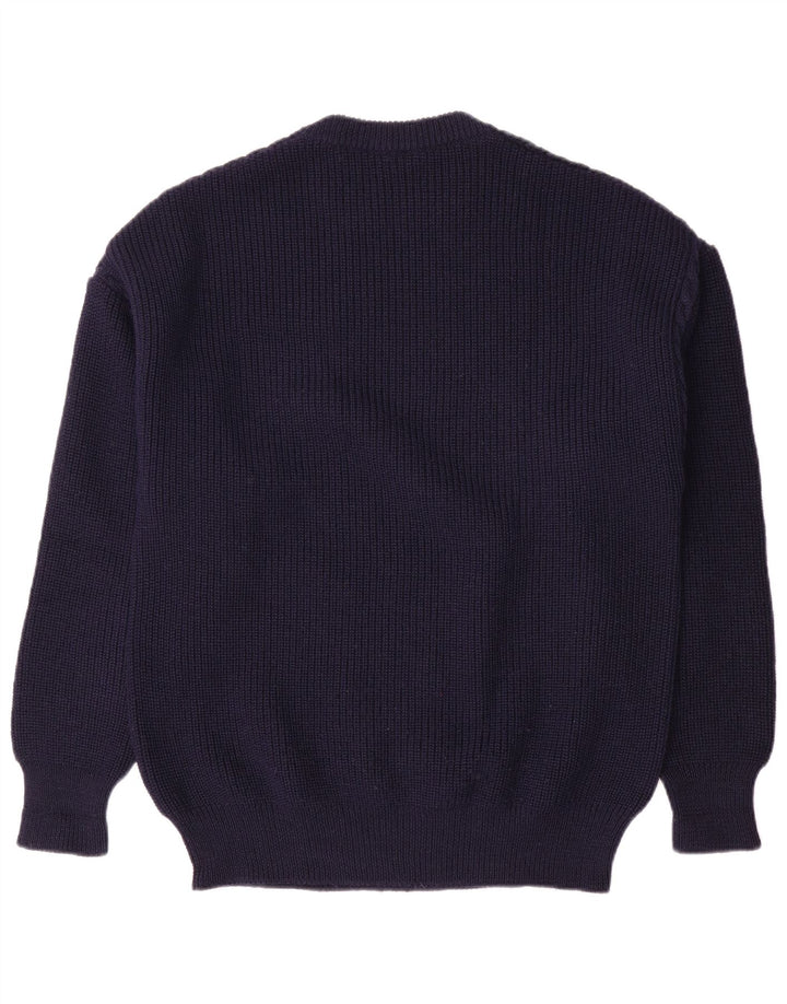 Ellesse Ανδρικό πουλόβερ με λαιμόκοψη IT 52 Large Navy Blue Wool