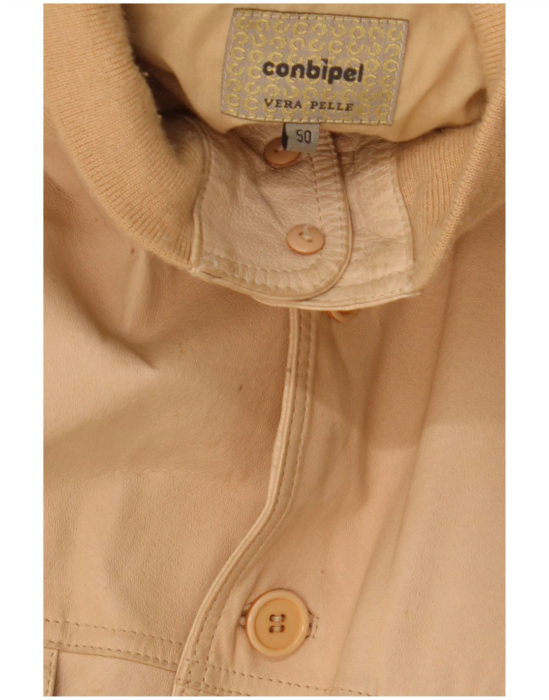 Ανδρικό Δερμάτινο Μπουφάν Conbipel IT 50 Large Beige Leather