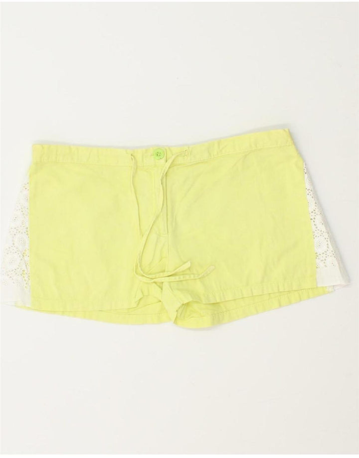BENETTON Womens Casual Shorts W30 Medium Yellow Vintage Benetton and Second-Hand Benetton from Messina Hembry 