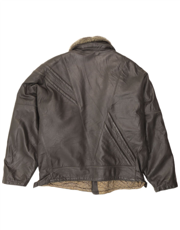Vintage Ανδρικό Δερμάτινο Biker Jacket UK 40 Large Black Leather
