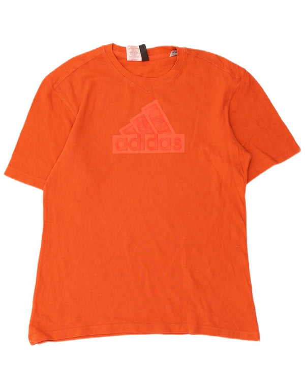 Γραφικό T-Shirt Adidas Boys Top 15-16 ετών πορτοκαλί βαμβακερό