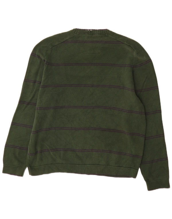 Ανδρικό πουλόβερ Nautica Crew Neck Jumper XL Πράσινο βαμβακερό ριγέ