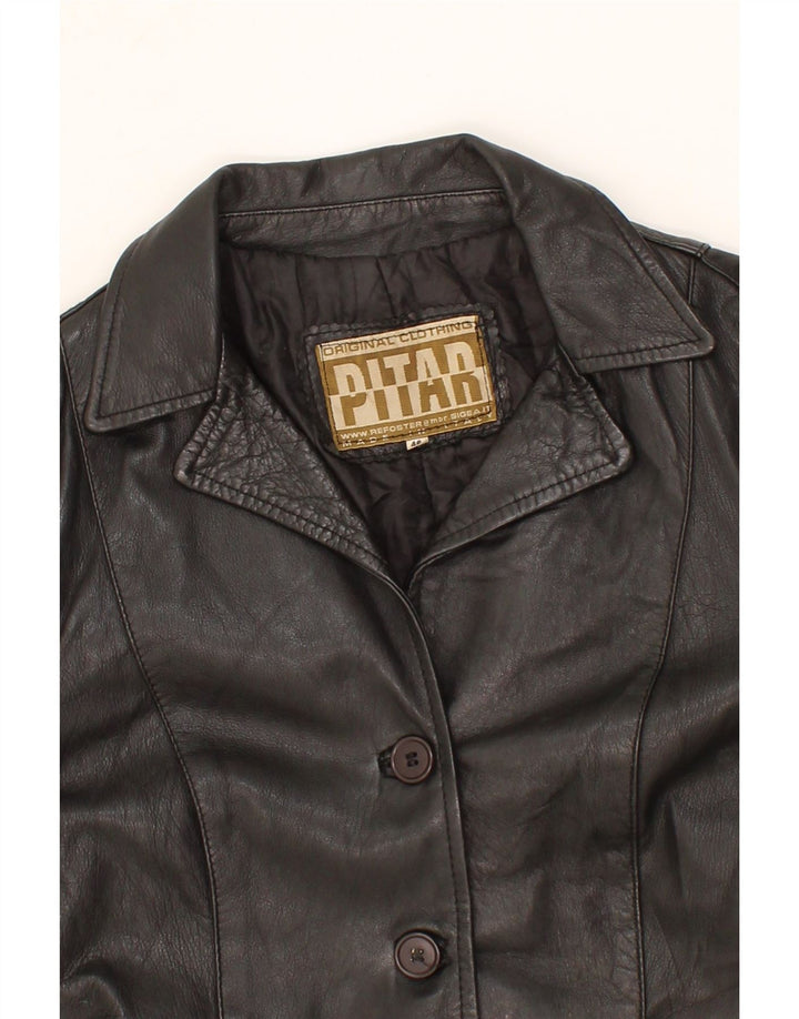 VINTAGE Womens Leather Jacket IT 46 Large Black Leather Vintage Vintage and Second-Hand Vintage from Messina Hembry 