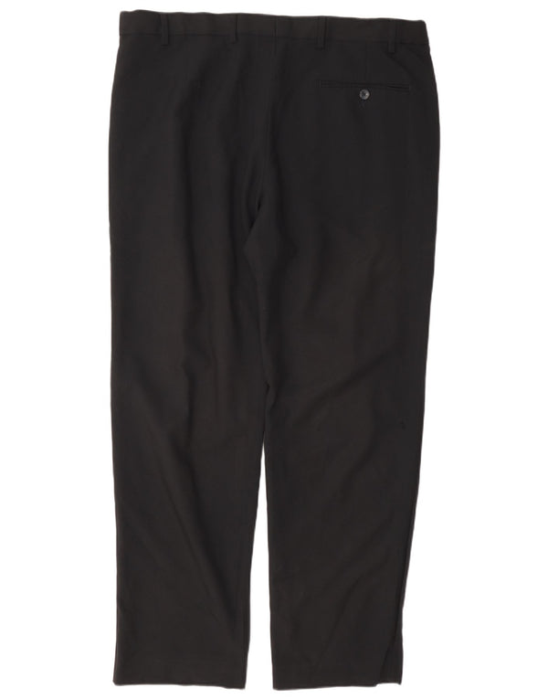 Marks & Spencer Mens Regular Suit Trousers W38 L31 Black Polyester
