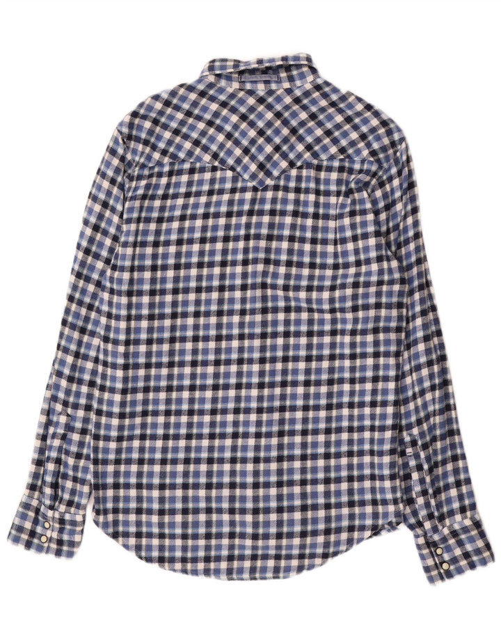 Ανδρικό φανελένιο πουκάμισο Levi's Slim Fit, μεσαίο μπλε βαμβακερό