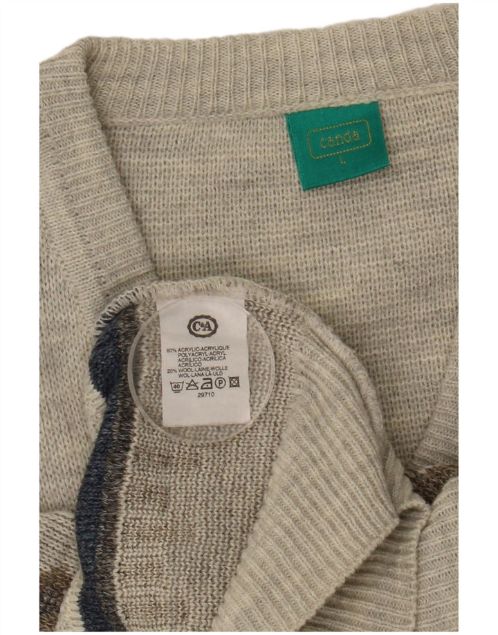 C&A Ανδρικό γιλέκο Canda Tank Top Μεγάλο Γκρι Γεωμετρικό Ακρυλικό