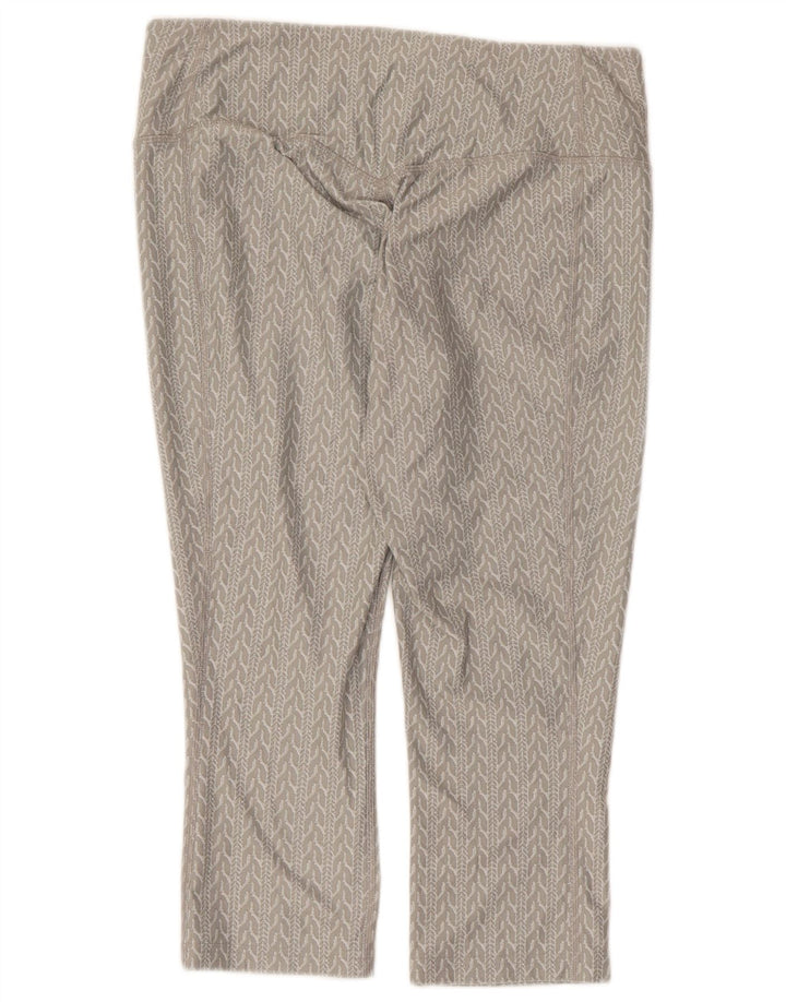 Γυναικεία κολάν Nike Dri Fit Capri UK 14 μεσαίου γκρι γεωμετρικός πολυεστέρας