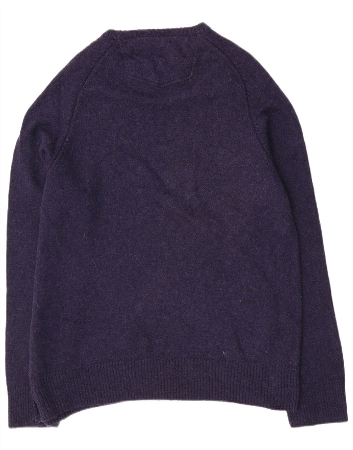 Ανδρικό πουλόβερ με λαιμόκοψη Fat Face 2XL Navy Blue Wool