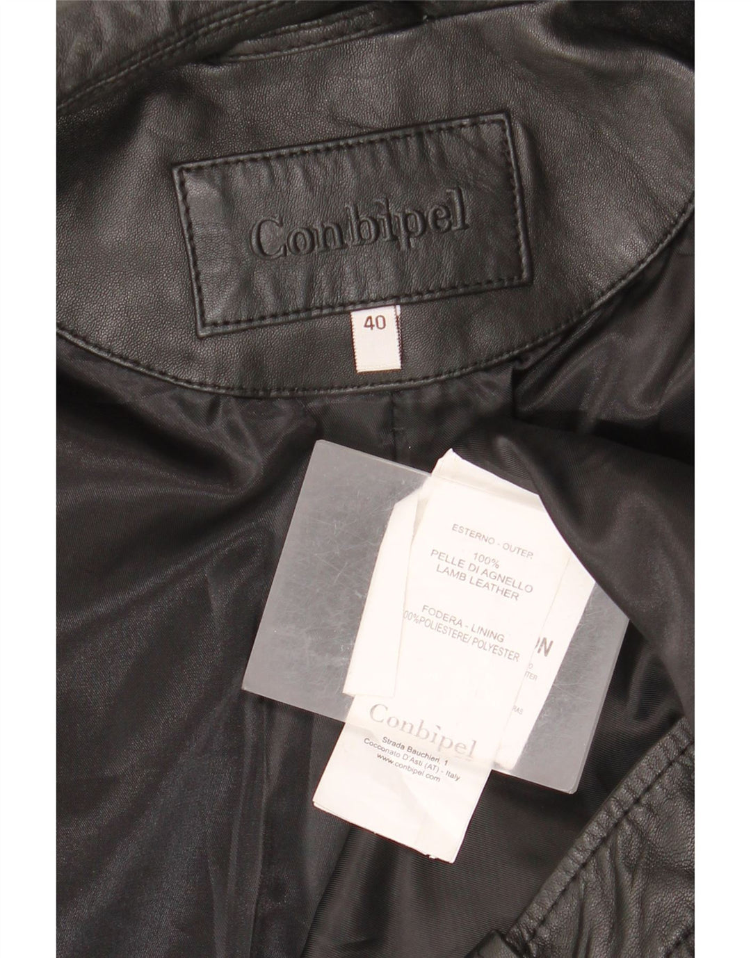 Conbipel Γυναικείο Δερμάτινο Μπουφάν Biker IT 40 Small Black Leather