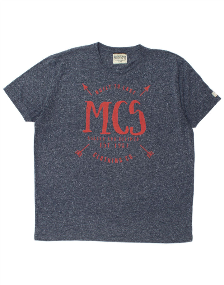 Ανδρικό γραφικό μπλουζάκι Marlboro Classics Top 2XL Navy Blue Flecked Polyester