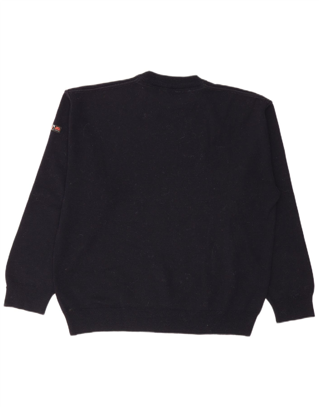 Ανδρικό πουλόβερ με λαιμόκοψη VINTAGE Μεγάλο μπλε βαμβακερό