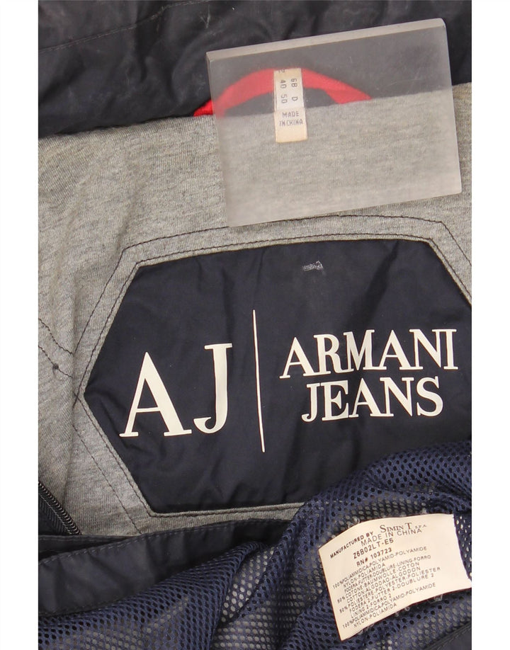 Armani Jeans Ανδρικό μπουφάν βροχής UK 40 Large Navy Blue Polyamide