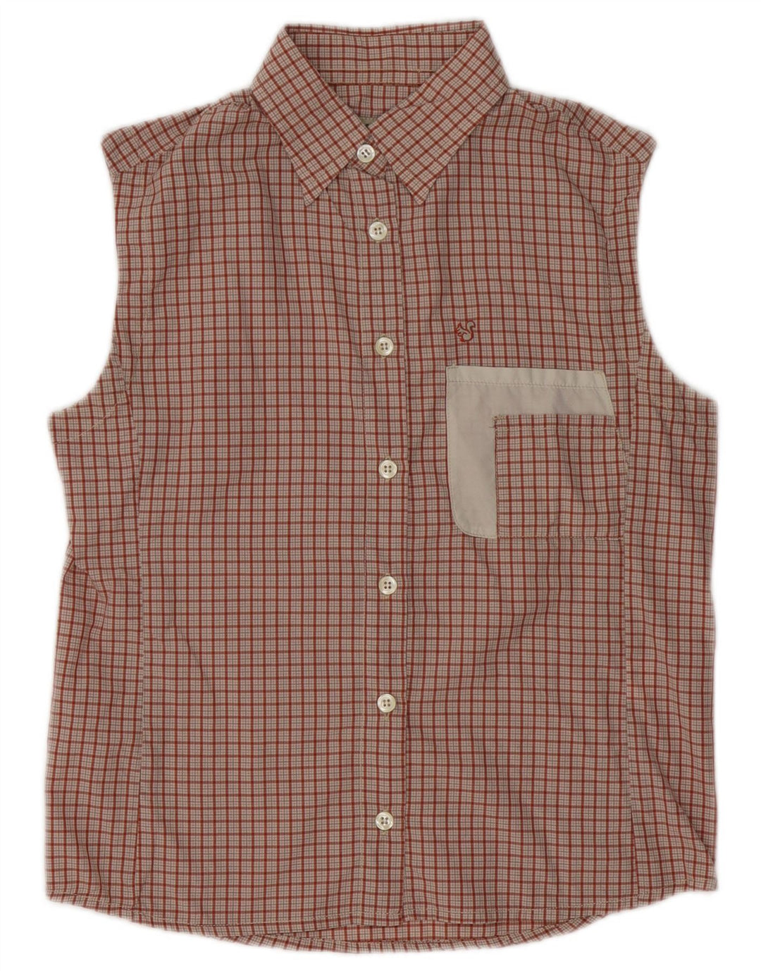 Bailo Γυναικείο Αμάνικο Πουκάμισο UK 14 Medium Red Check Polyamide