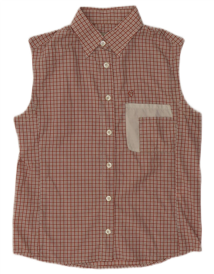 Bailo Γυναικείο Αμάνικο Πουκάμισο UK 14 Medium Red Check Polyamide