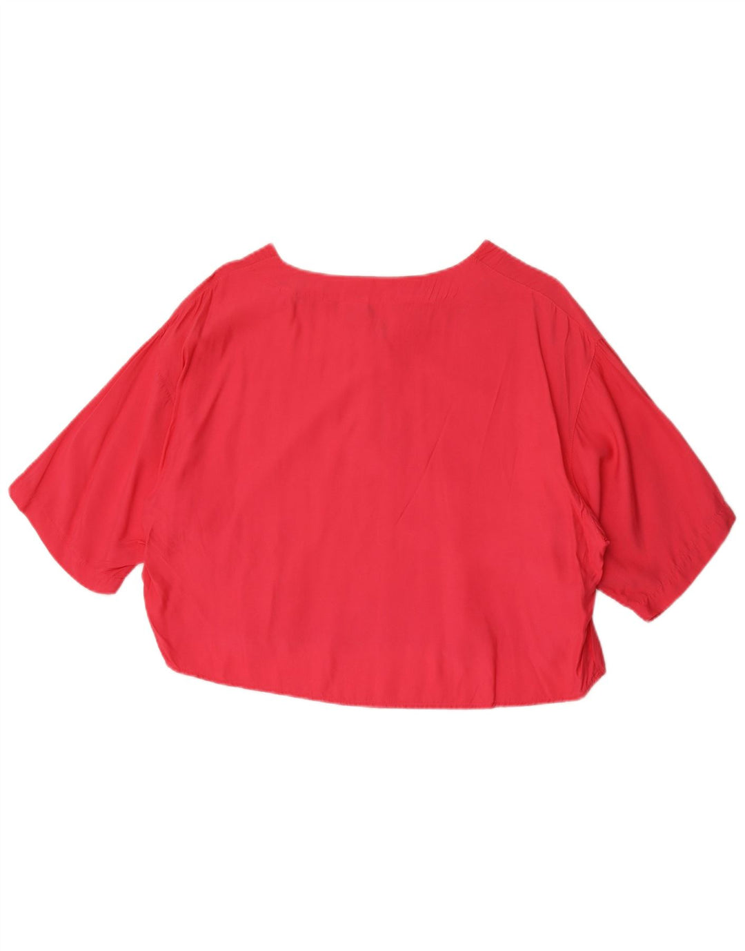 Benetton Γυναικεία Crop Oversized Μπλούζα Top IT 44 Medium Pink Viscose