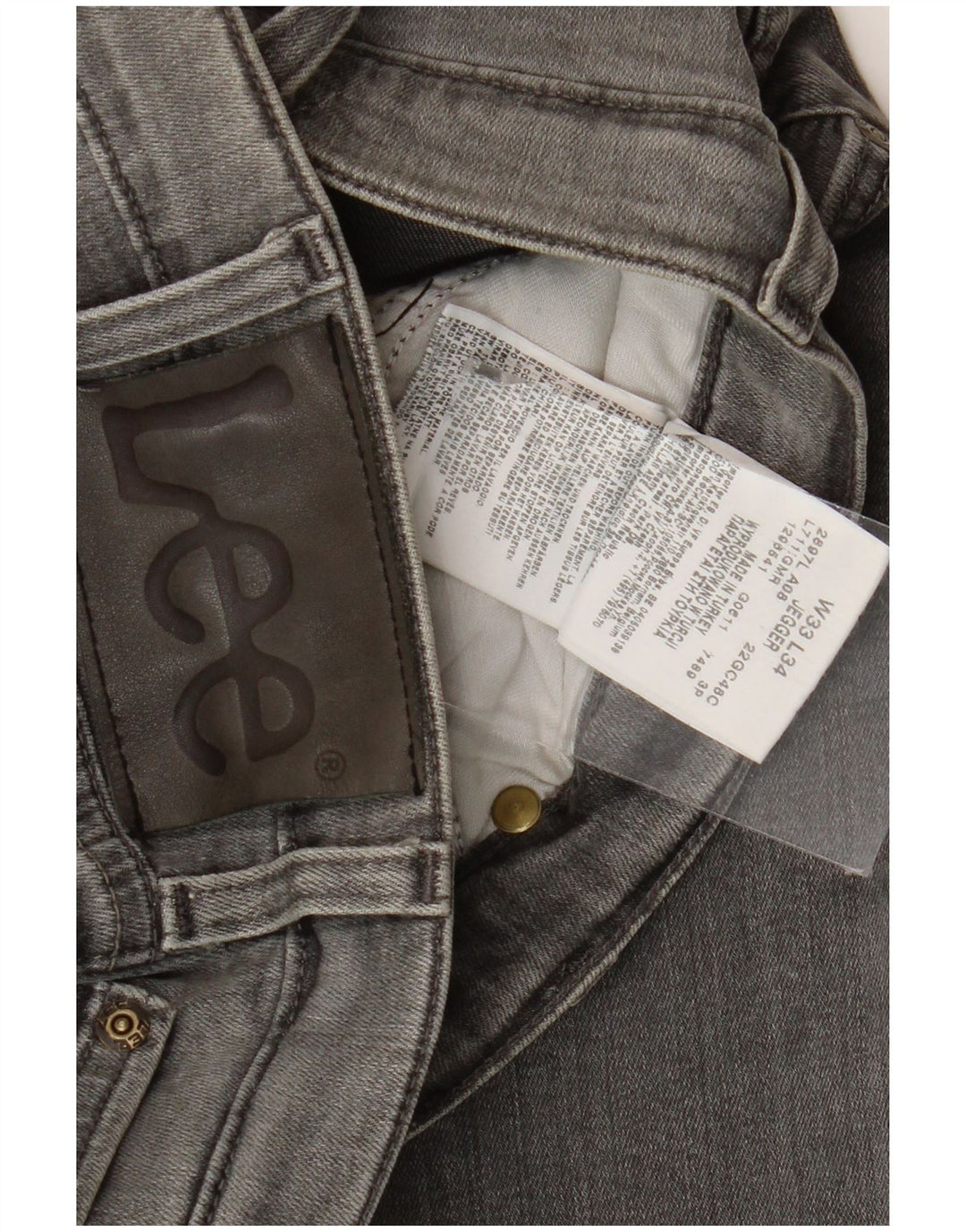 Lee Mens Jegger Straight Jeans W33 L30 Γκρι βαμβακερό