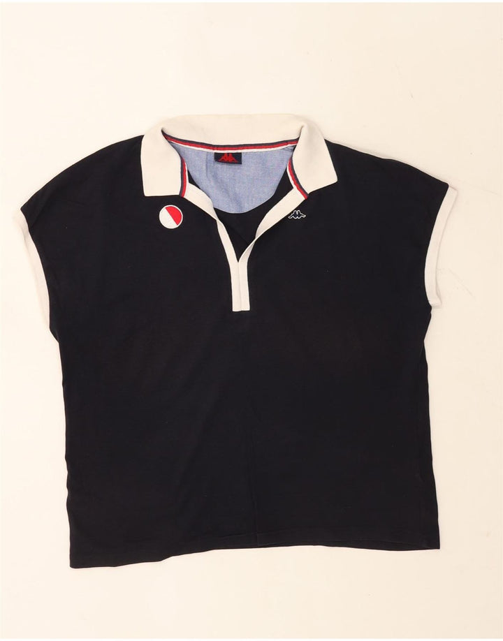 KAPPA Γυναικείο μπλουζάκι πόλο UK 16 Large Navy Blue