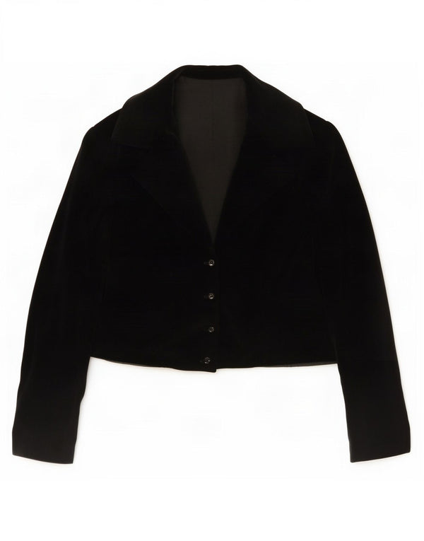 Vintage Γυναικείο Velvet Bolero Jacket UK 14 Medium Black