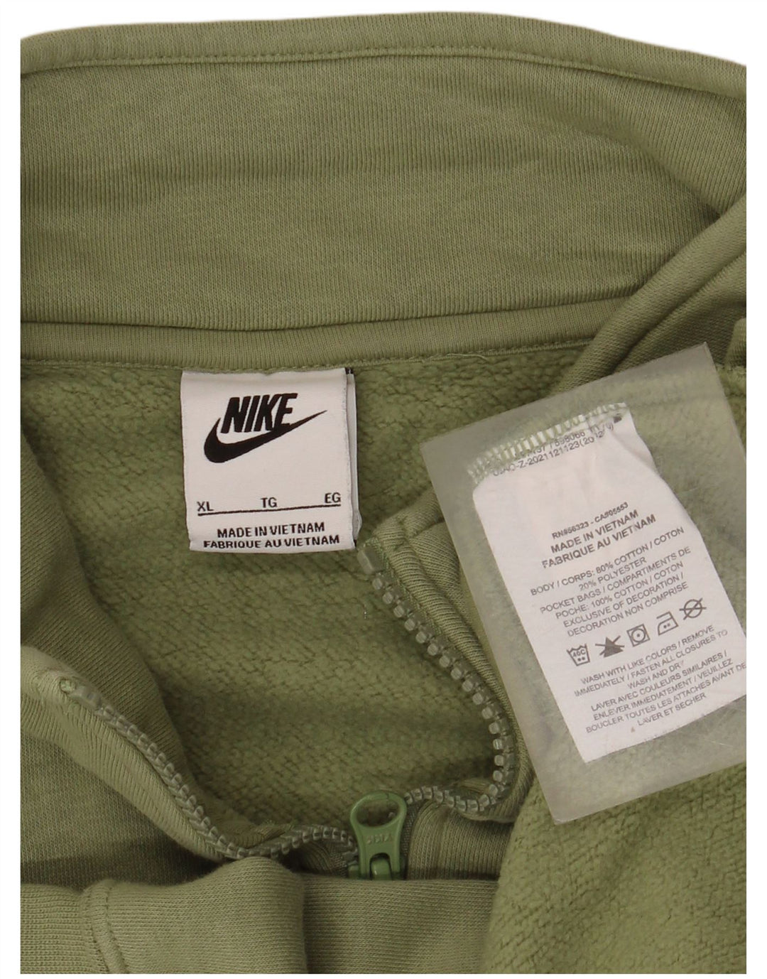 Ανδρικό φούτερ Nike με φερμουάρ Jumper XL Πράσινο βαμβακερό