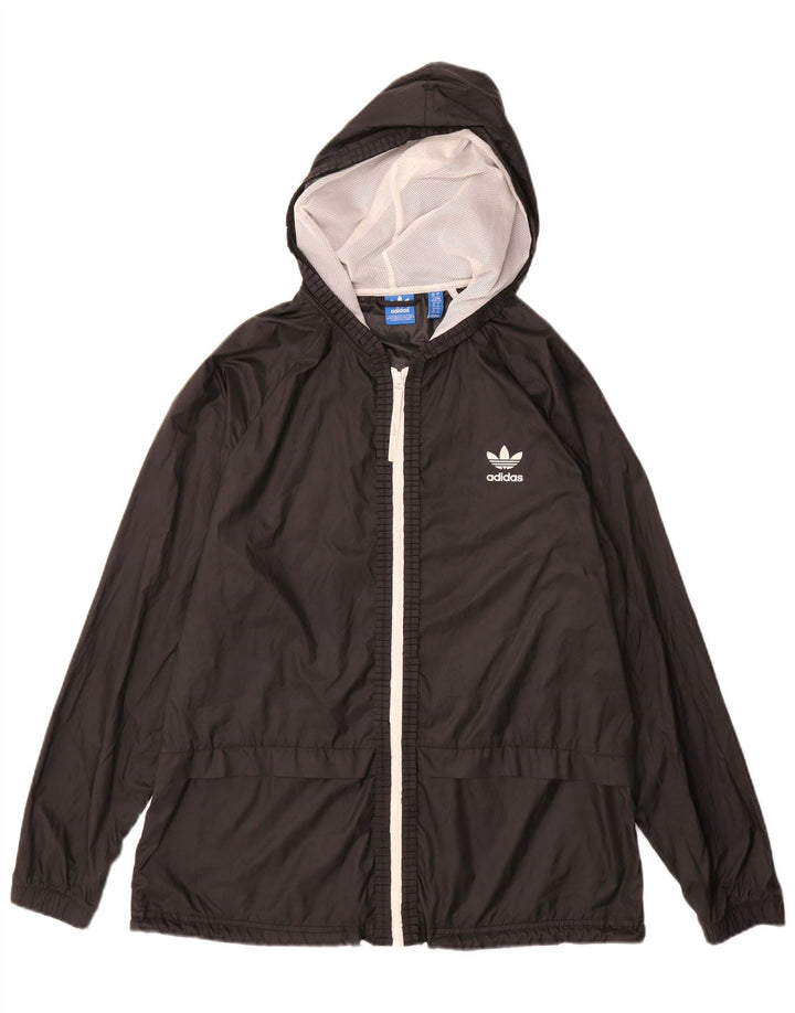 Adidas Γυναικείο μπουφάν βροχής με κουκούλα UK 18 XL μαύρο πολυεστέρα