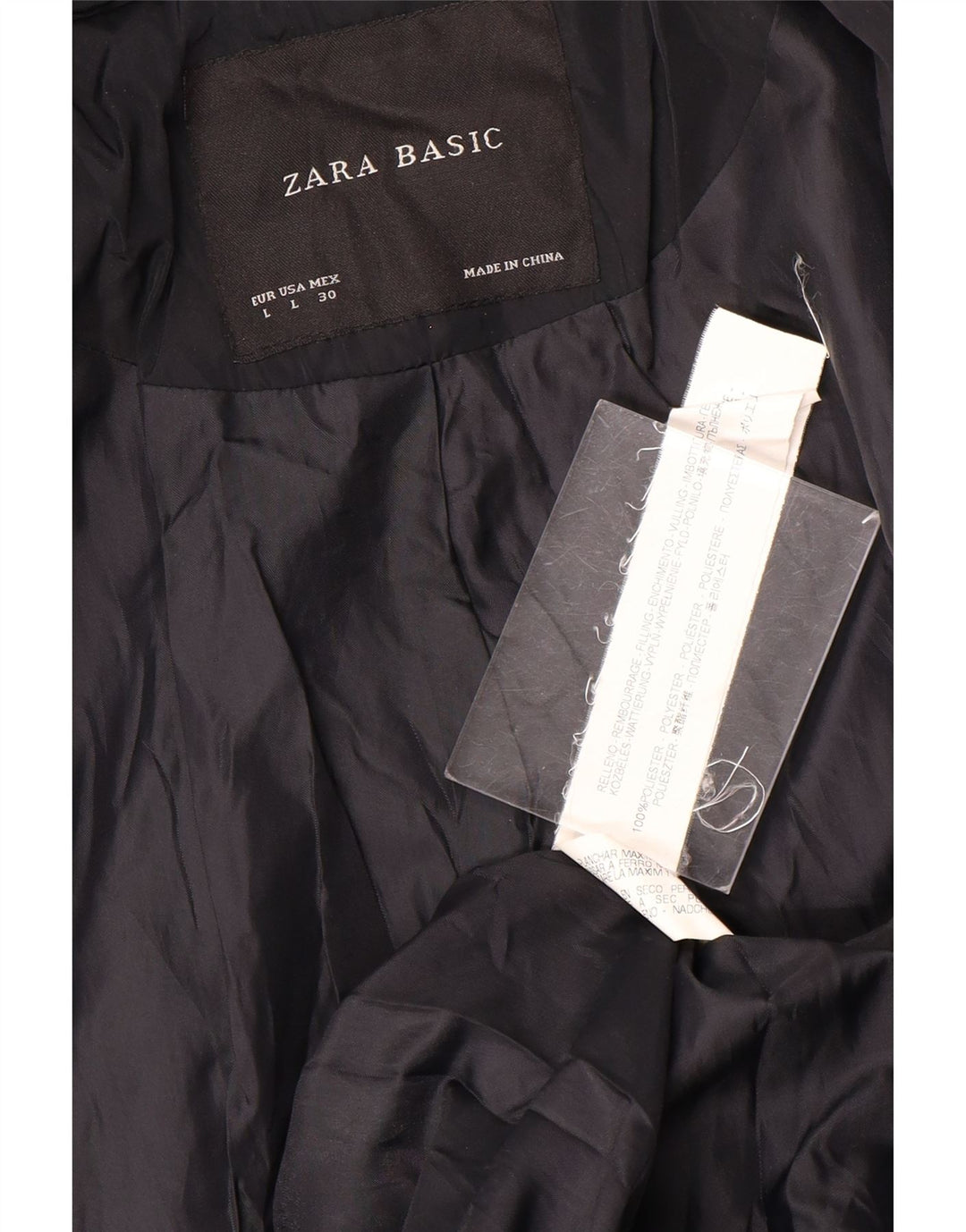 Zara Γυναικείο Military Jacket UK 14 Large Navy Blue Polyester
