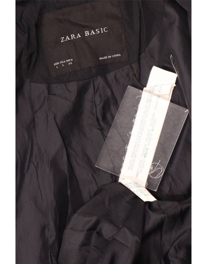 Zara Γυναικείο Military Jacket UK 14 Large Navy Blue Polyester