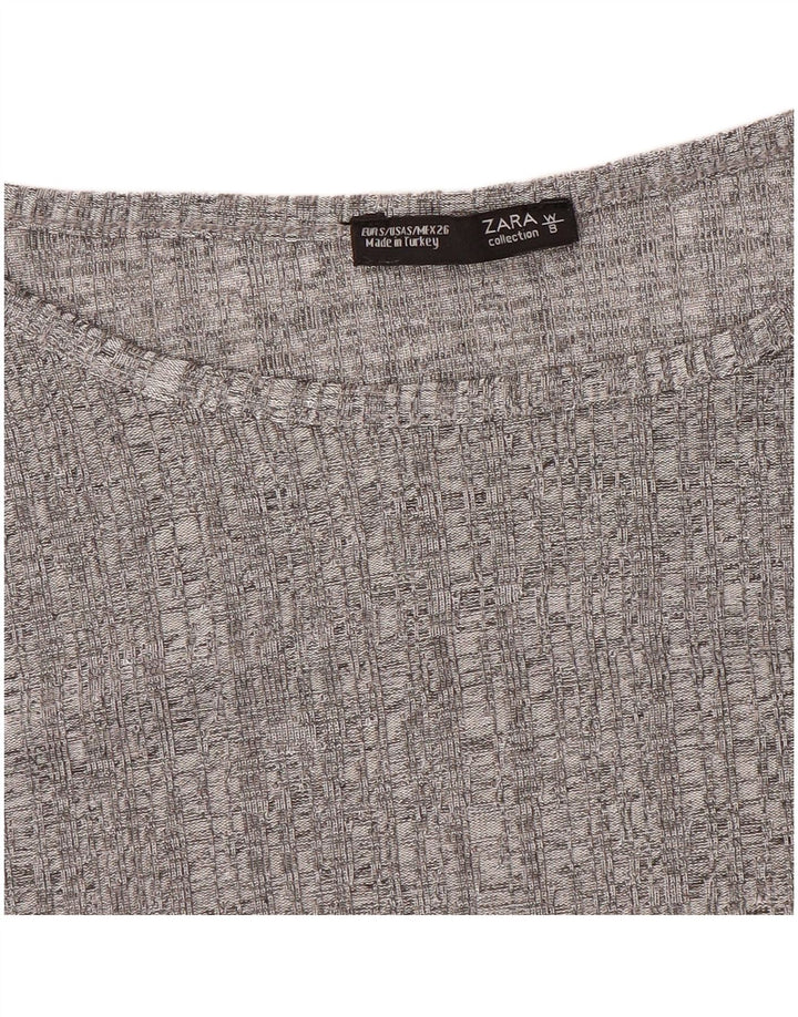 Zara γυναικείο τοπ μακρυμάνικο UK 10 Small Grey Flecked