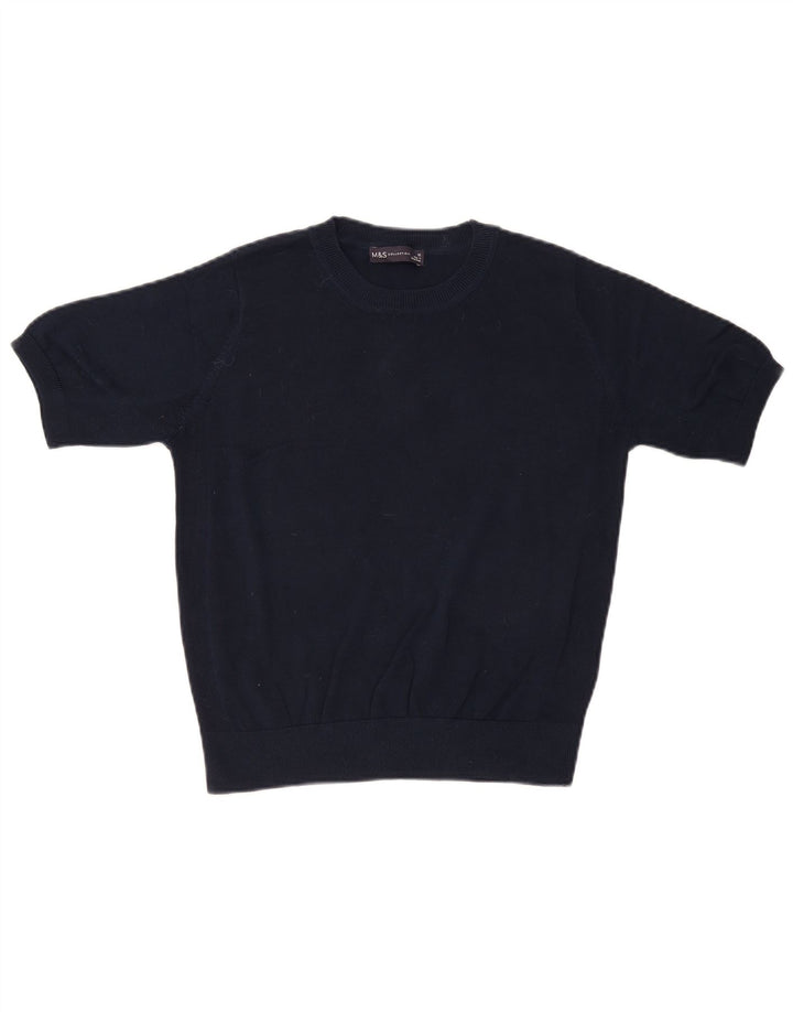 Marks & Spencer Γυναικείο πουλόβερ με λαιμόκοψη UK 12 Medium Navy Blue