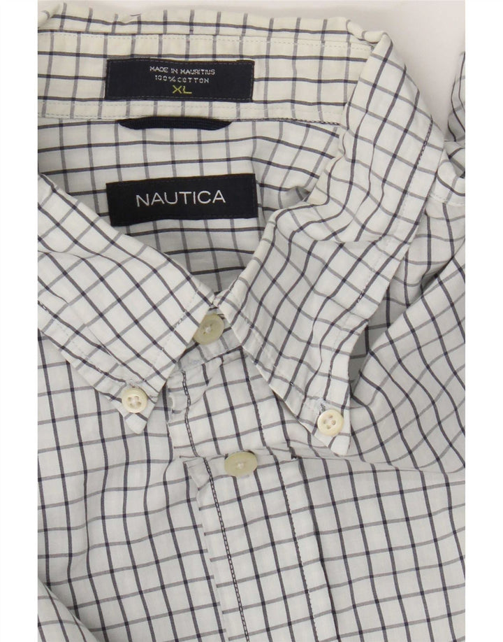 Ανδρικό πουκάμισο Nautica XL White Check Cotton