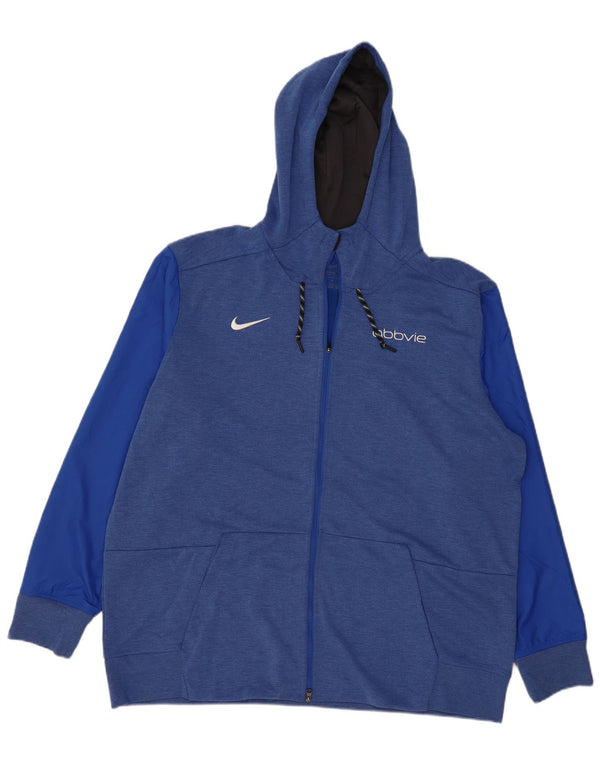 Ανδρικό πουλόβερ Nike με φερμουάρ με κουκούλα 2XL μπλε πολυεστέρα