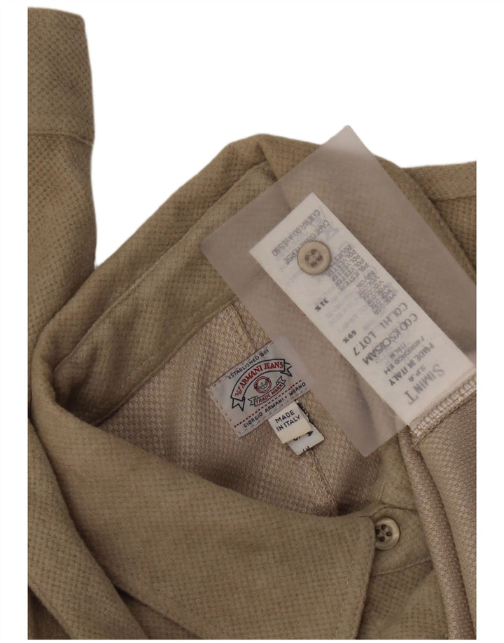 Armani Jeans Γυναικείο πουκάμισο UK 10 Small Beige Viscose