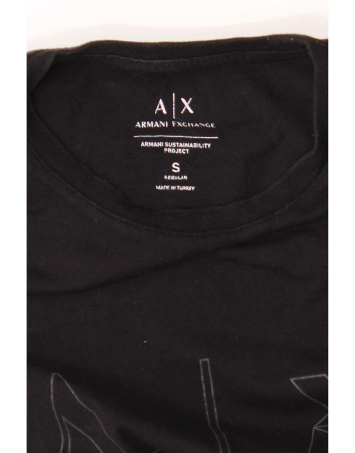 Armani Exchange Ανδρικό T-Shirt κανονικό γραφικό Top Small Black Geometric