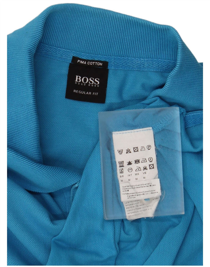 Ανδρικό μπλουζάκι πόλο Hugo Boss με κανονική εφαρμογή, μεσαίο μπλε βαμβακερό