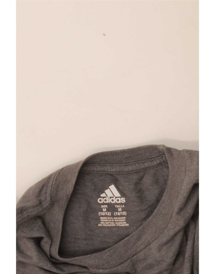 Γραφικό T-Shirt Adidas Boys Top 10-11 ετών Μεσαίο γκρι βαμβακερό