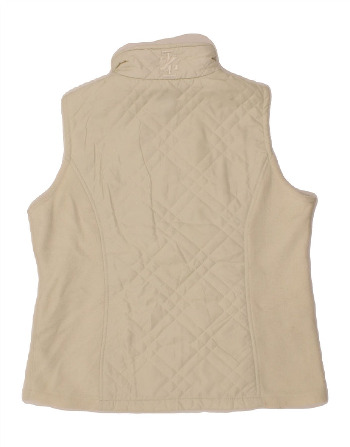 IZOD Womens Quilted Gilet UK 14 Medium Off White Polyester Vintage Izod and Second-Hand Izod from Messina Hembry 