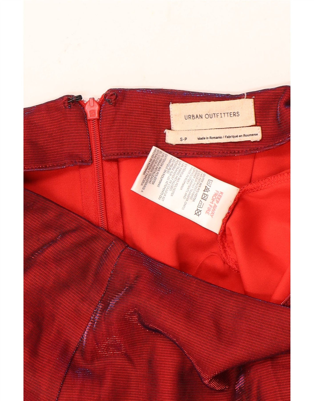 Γυναικεία μίνι φούστα URBAN OUTFITTERS Small W28 Maroon Polyester