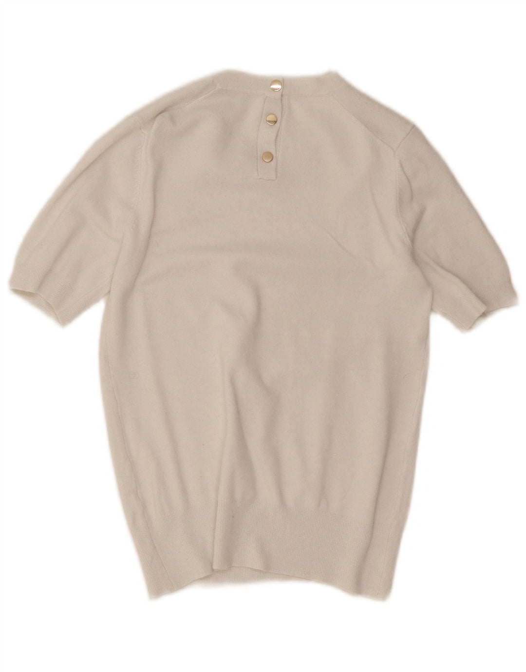 Γυναικείο κοντομάνικο Zara πουλόβερ με λαιμόκοψη UK 12 Medium White