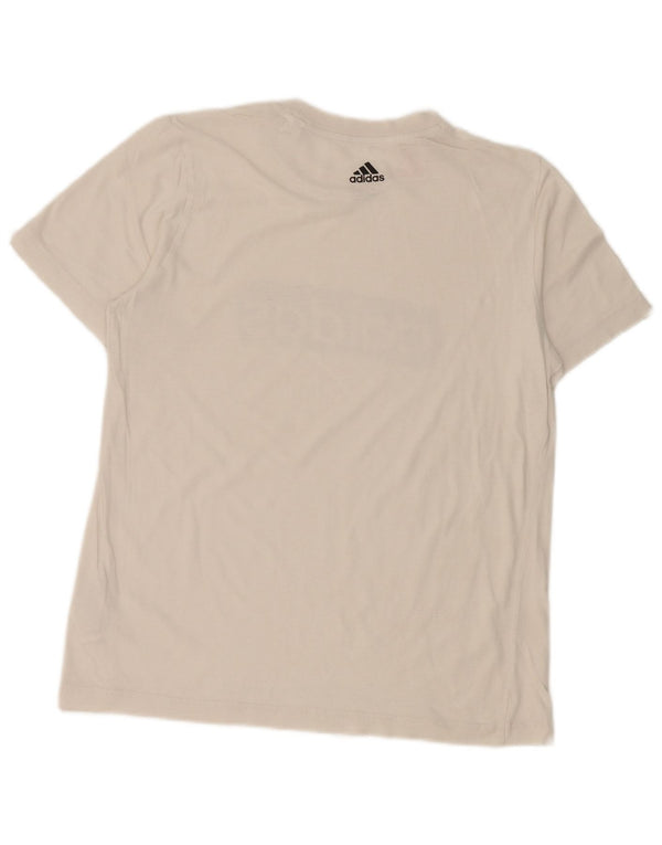 Γραφικό T-Shirt Adidas Boys Top 13-14 ετών Λευκό βαμβακερό