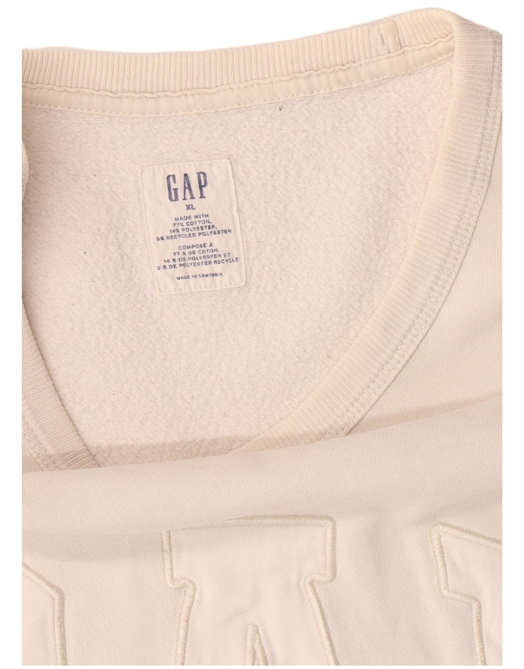 Ανδρικό γραφικό φούτερ GAP Jumper XL Λευκό βαμβακερό