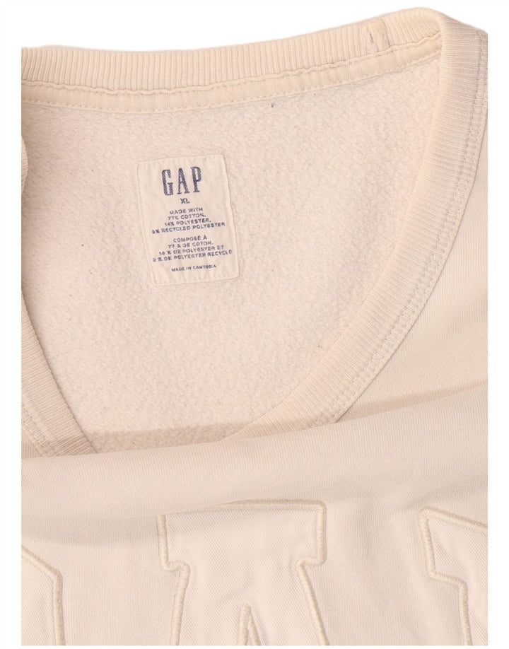 Ανδρικό γραφικό φούτερ GAP Jumper XL Λευκό βαμβακερό