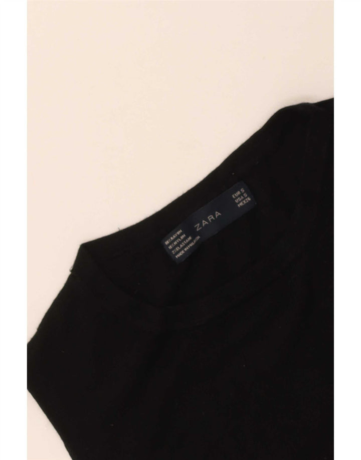 Zara Γυναικείο γιλέκο Tank Top UK 8 Small Black Rayon