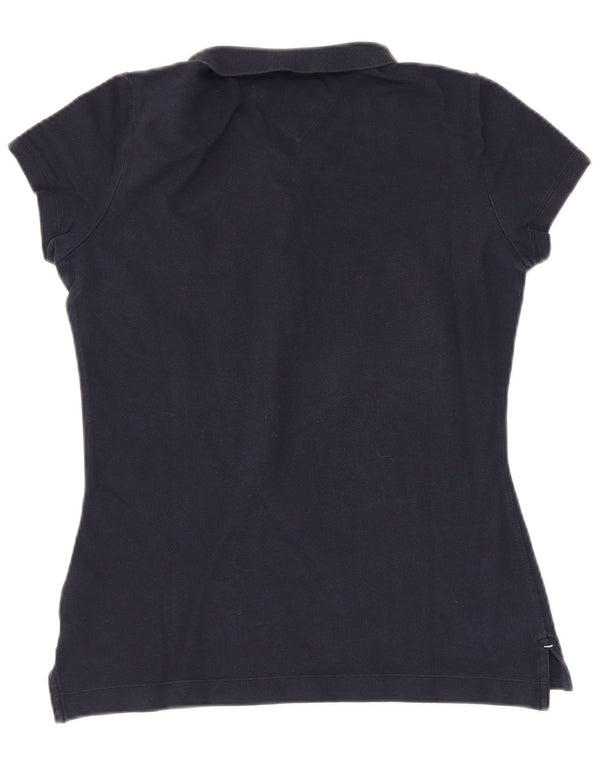 Tommy Hilfiger γυναικείο μπλουζάκι πόλο UK 12 μεσαίο μπλε βαμβακερό